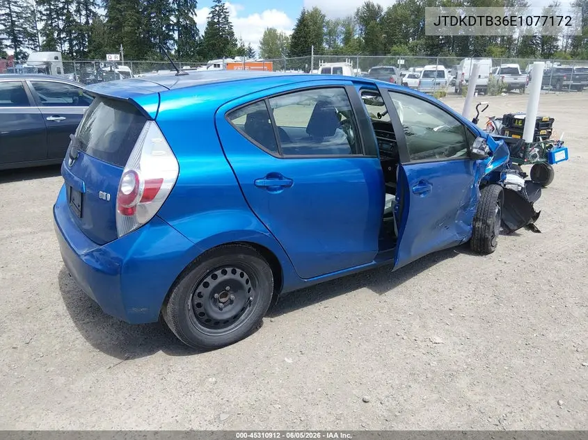 2014 Toyota Prius C Two VIN: JTDKDTB36E1077172 Lot: 45310912