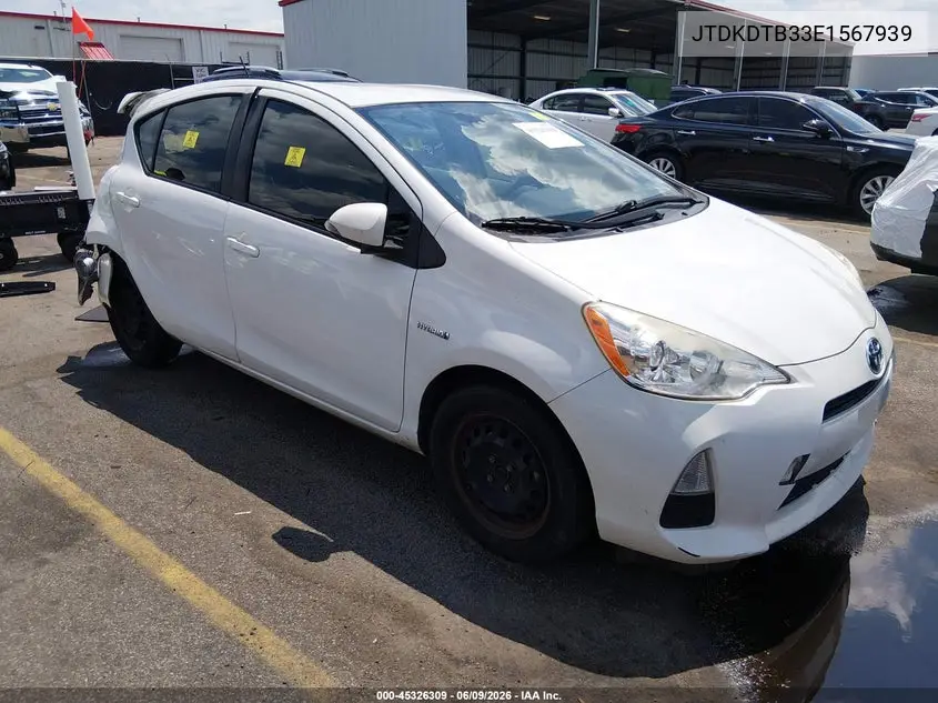 2014 Toyota Prius C Two VIN: JTDKDTB33E1567939 Lot: 45326309