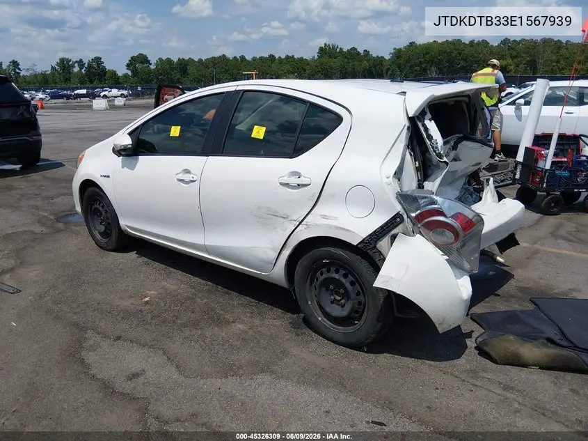 2014 Toyota Prius C Two VIN: JTDKDTB33E1567939 Lot: 45326309