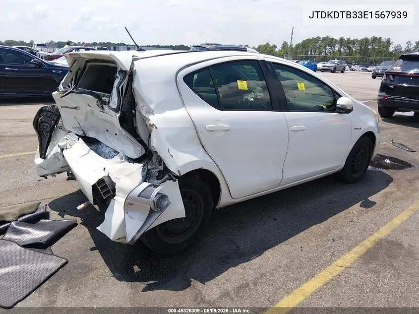 2014 Toyota Prius C Two VIN: JTDKDTB33E1567939 Lot: 45326309