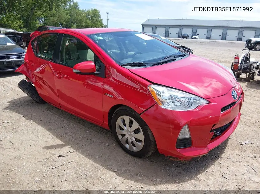 2014 Toyota Prius C One VIN: JTDKDTB35E1571992 Lot: 45362983