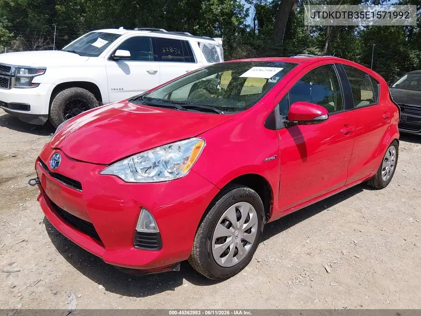 2014 Toyota Prius C One VIN: JTDKDTB35E1571992 Lot: 45362983
