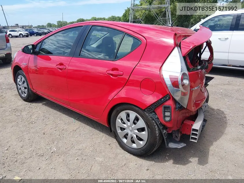 2014 Toyota Prius C One VIN: JTDKDTB35E1571992 Lot: 45362983