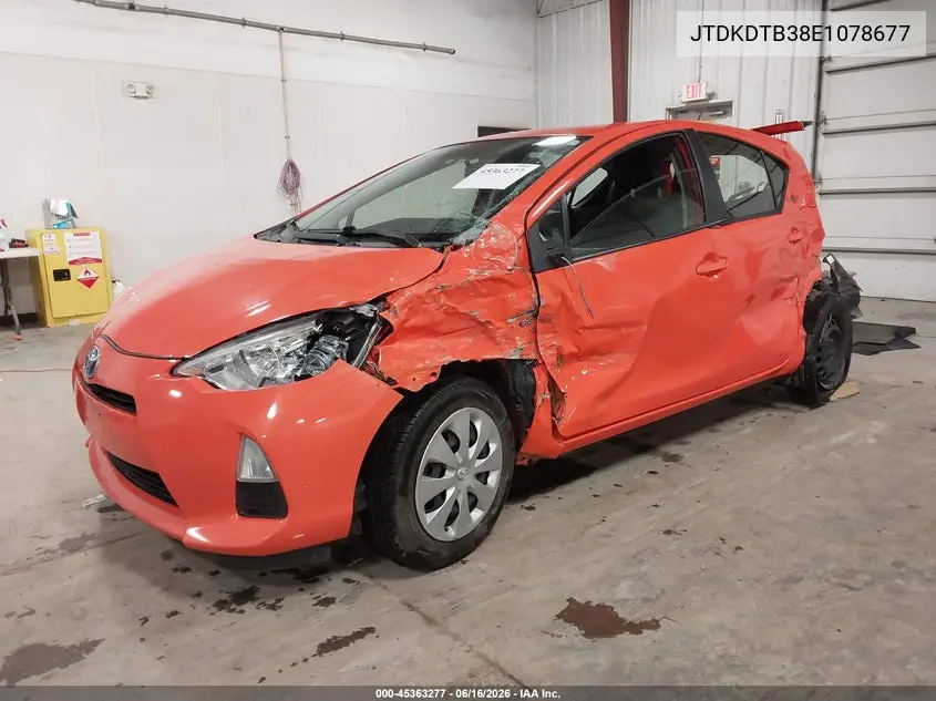 2014 Toyota Prius C Two VIN: JTDKDTB38E1078677 Lot: 45363277