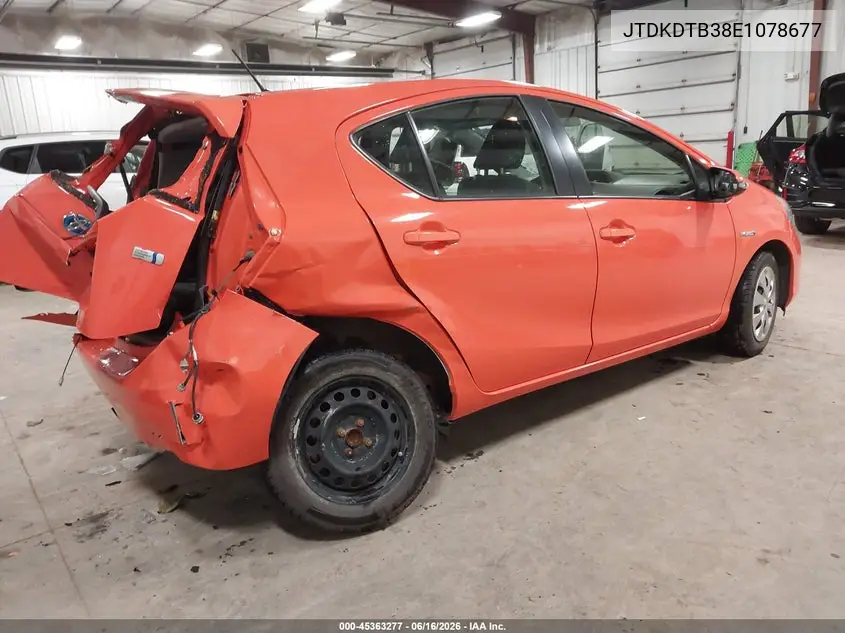 2014 Toyota Prius C Two VIN: JTDKDTB38E1078677 Lot: 45363277