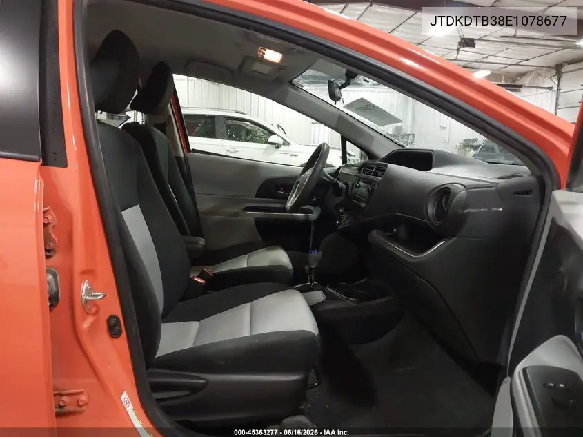 2014 Toyota Prius C Two VIN: JTDKDTB38E1078677 Lot: 45363277