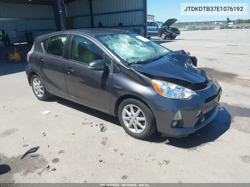 2014 Toyota Prius C Four VIN: JTDKDTB37E1076192 Lot: 45370333