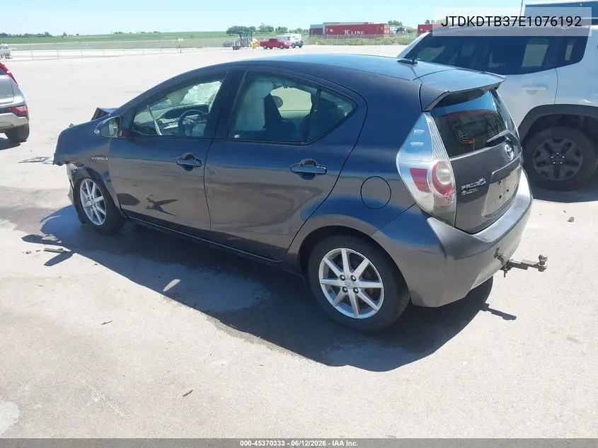 2014 Toyota Prius C Four VIN: JTDKDTB37E1076192 Lot: 45370333