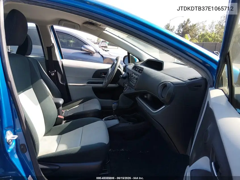 2014 Toyota Prius C Two VIN: JTDKDTB37E1065712 Lot: 45385886