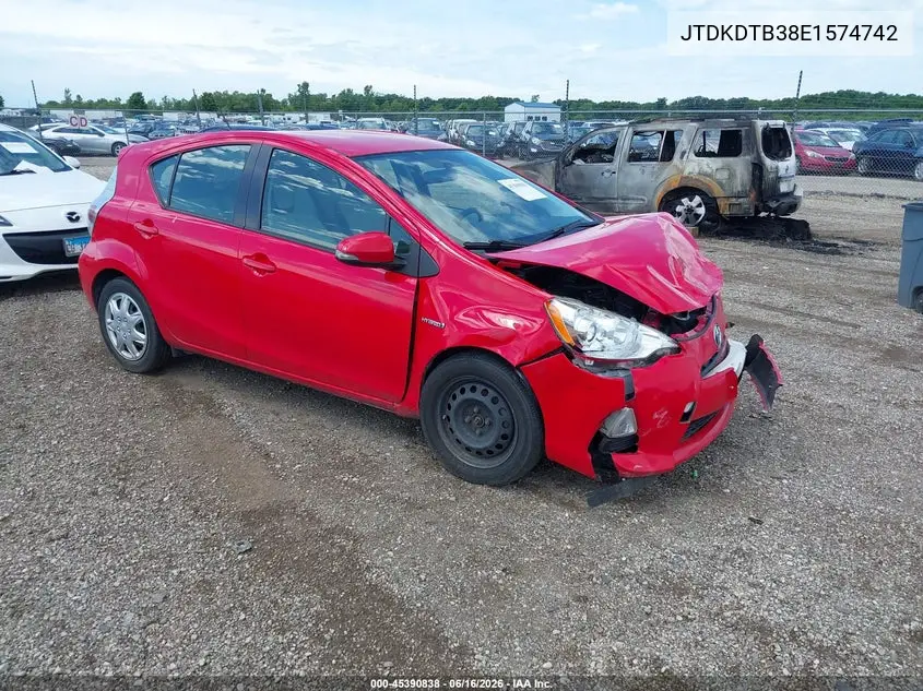 2014 Toyota Prius C One VIN: JTDKDTB38E1574742 Lot: 45390838