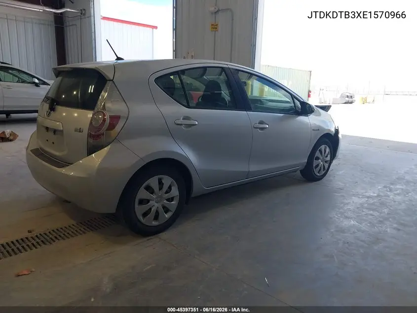 2014 Toyota Prius C Two VIN: JTDKDTB3XE1570966 Lot: 45397351