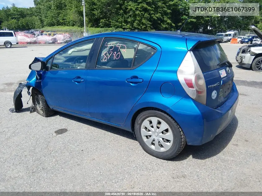 2014 Toyota Prius C Two VIN: JTDKDTB36E1067399 Lot: 45428790