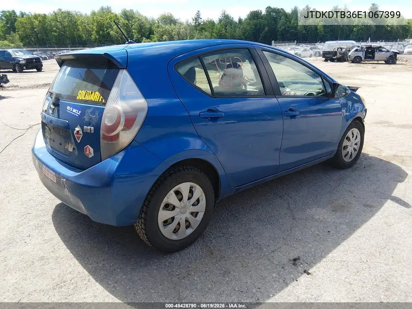 2014 Toyota Prius C Two VIN: JTDKDTB36E1067399 Lot: 45428790