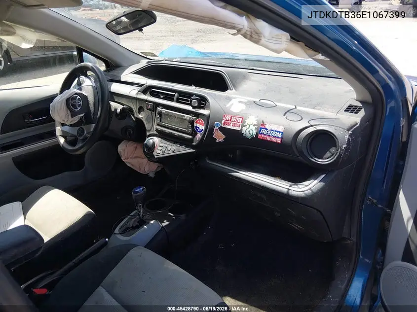2014 Toyota Prius C Two VIN: JTDKDTB36E1067399 Lot: 45428790
