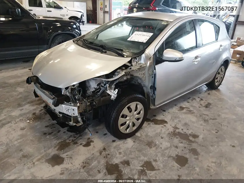 2014 Toyota Prius C Two VIN: JTDKDTB32E1567057 Lot: 45493854