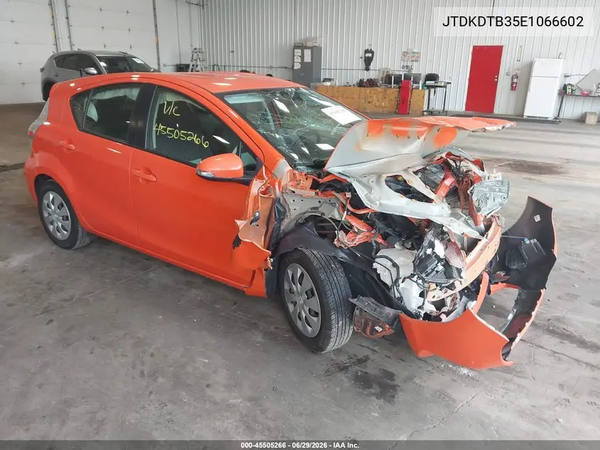2014 Toyota Prius C Two VIN: JTDKDTB35E1066602 Lot: 45505266
