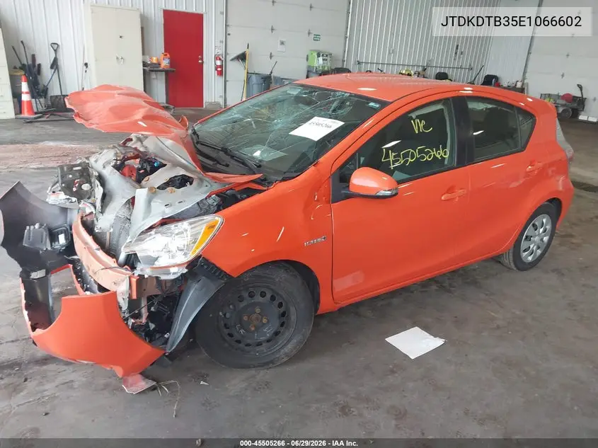2014 Toyota Prius C Two VIN: JTDKDTB35E1066602 Lot: 45505266