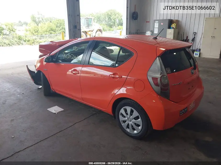 2014 Toyota Prius C Two VIN: JTDKDTB35E1066602 Lot: 45505266