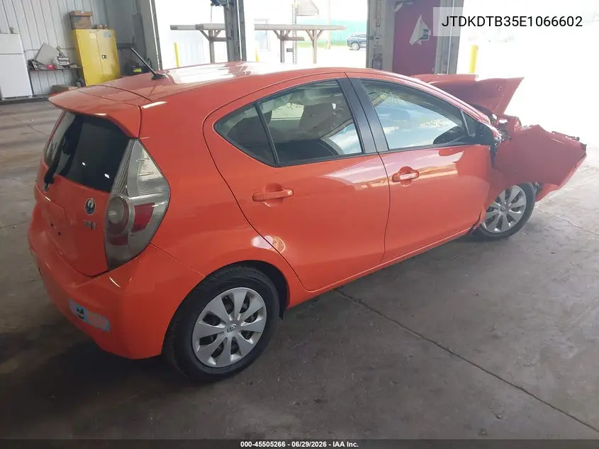 2014 Toyota Prius C Two VIN: JTDKDTB35E1066602 Lot: 45505266