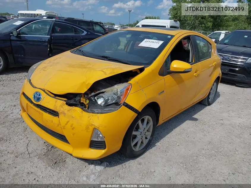 2014 Toyota Prius C Three VIN: JTDKDTB32E1072499 Lot: 45528241