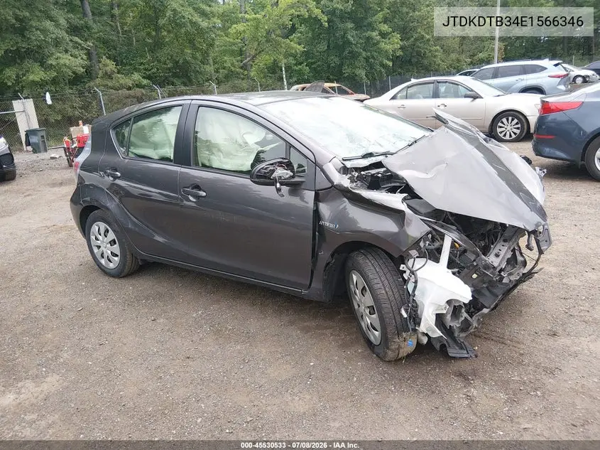2014 Toyota Prius C Three VIN: JTDKDTB34E1566346 Lot: 45530533