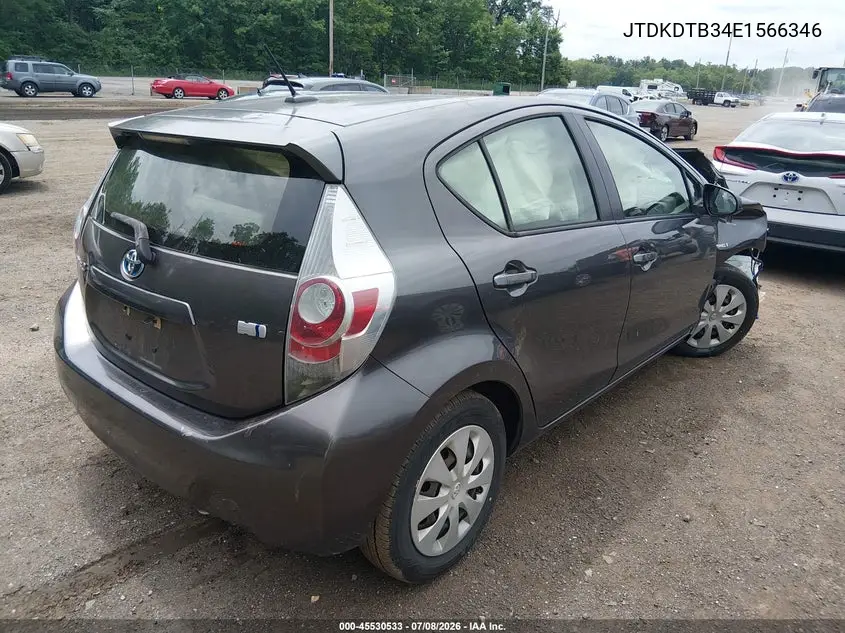 2014 Toyota Prius C Three VIN: JTDKDTB34E1566346 Lot: 45530533