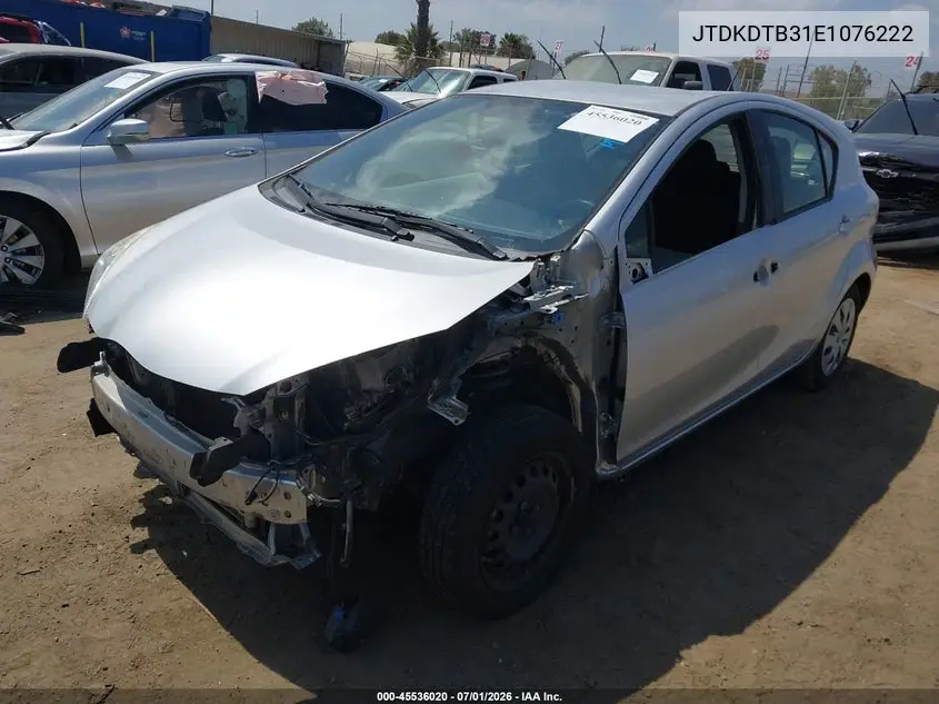 2014 Toyota Prius C Three VIN: JTDKDTB31E1076222 Lot: 45536020