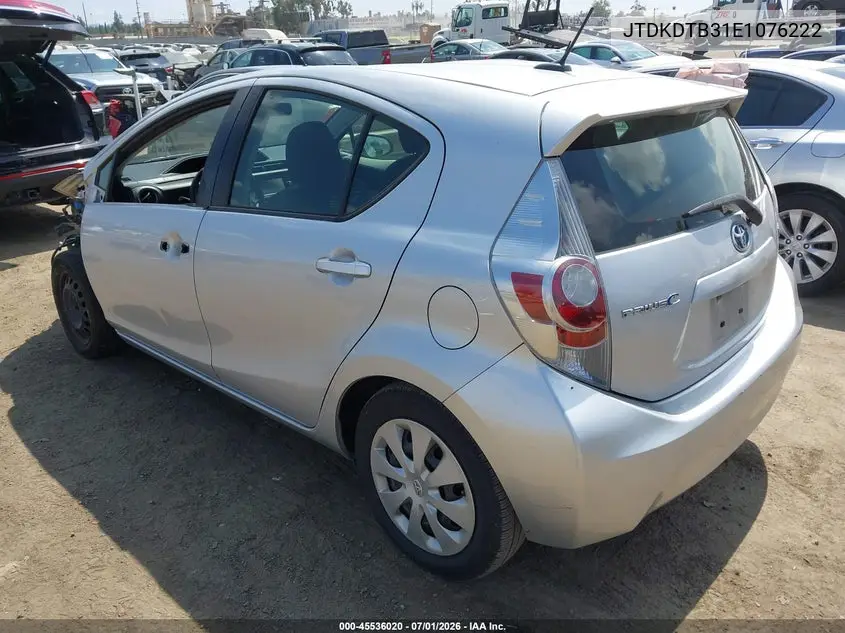 2014 Toyota Prius C Three VIN: JTDKDTB31E1076222 Lot: 45536020