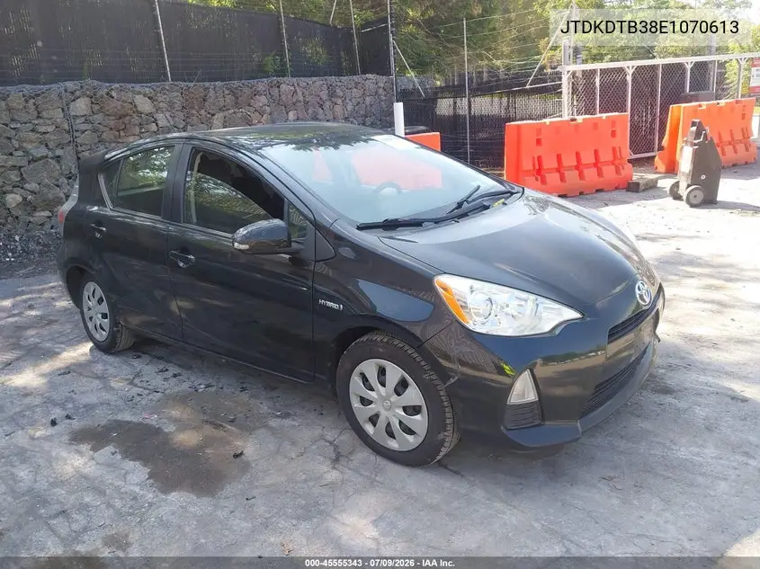 2014 Toyota Prius C One VIN: JTDKDTB38E1070613 Lot: 45555343