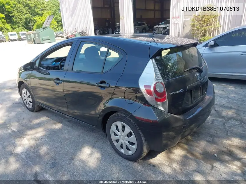 2014 Toyota Prius C One VIN: JTDKDTB38E1070613 Lot: 45555343