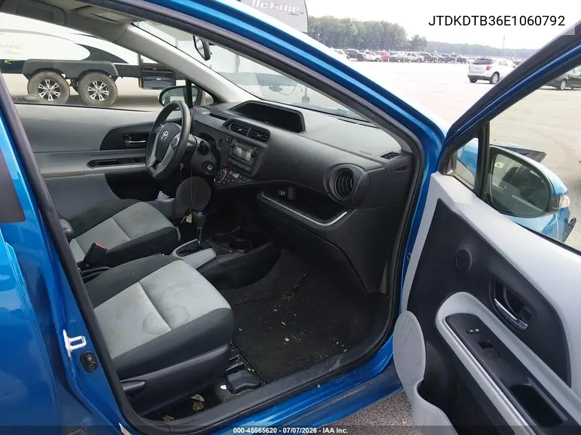 2014 Toyota Prius C Two VIN: JTDKDTB36E1060792 Lot: 45565620