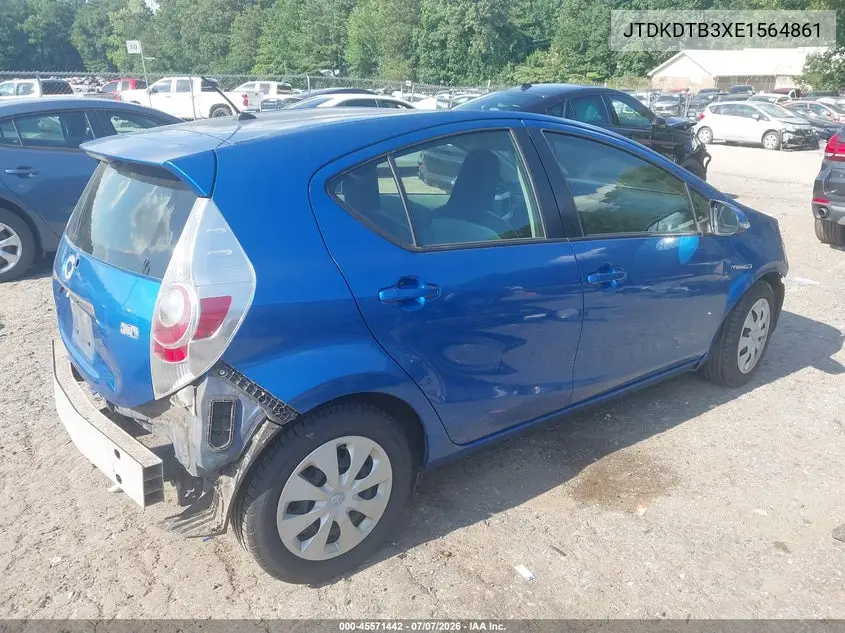 2014 Toyota Prius C One VIN: JTDKDTB3XE1564861 Lot: 45571442