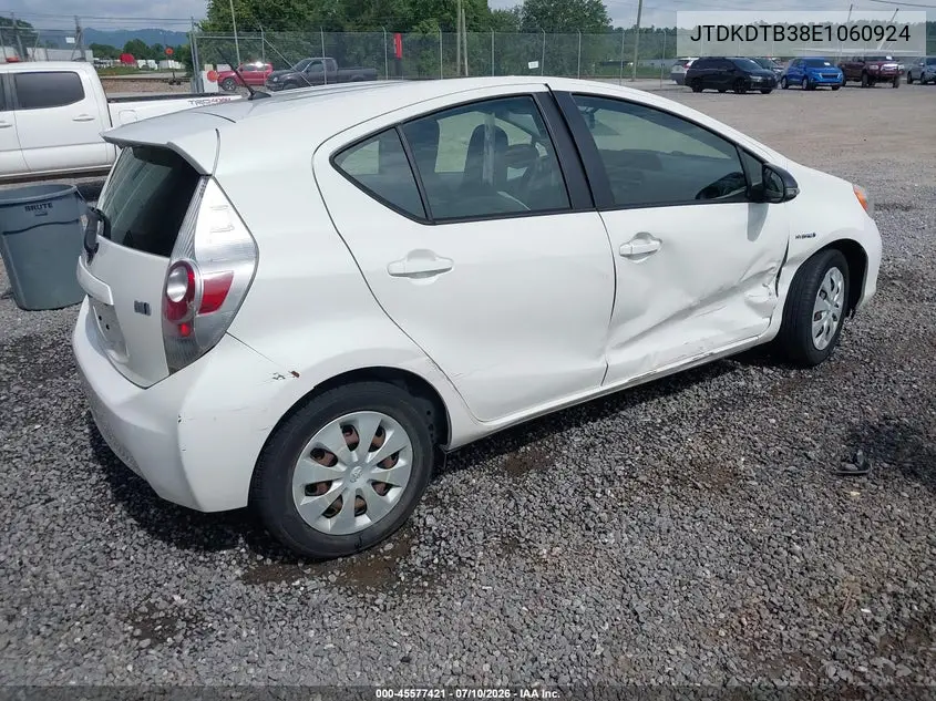 2014 Toyota Prius C One VIN: JTDKDTB38E1060924 Lot: 45577421
