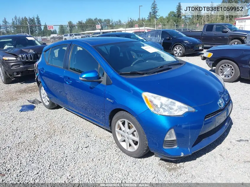 2014 Toyota Prius C Three VIN: JTDKDTB38E1059952 Lot: 45581874