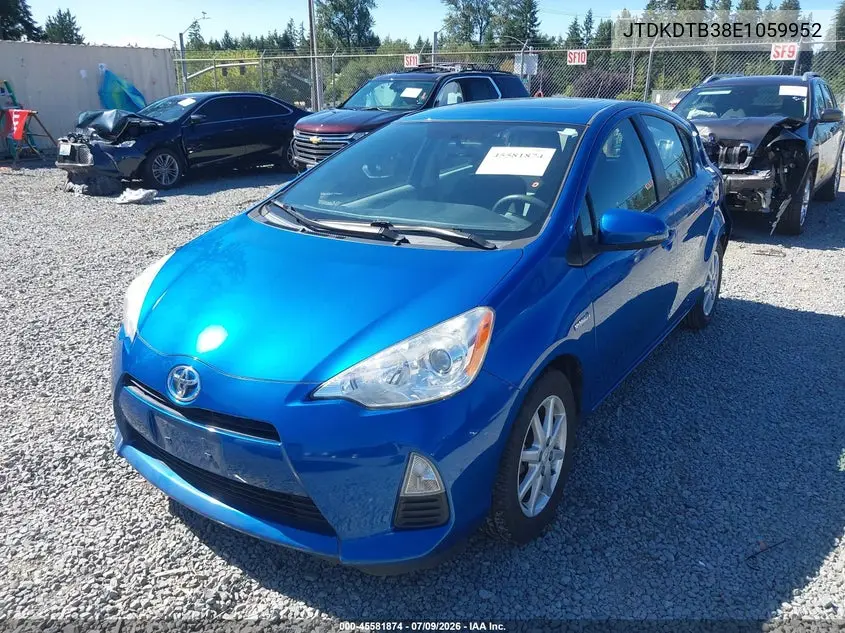 2014 Toyota Prius C Three VIN: JTDKDTB38E1059952 Lot: 45581874