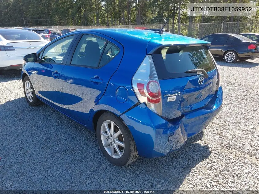 2014 Toyota Prius C Three VIN: JTDKDTB38E1059952 Lot: 45581874