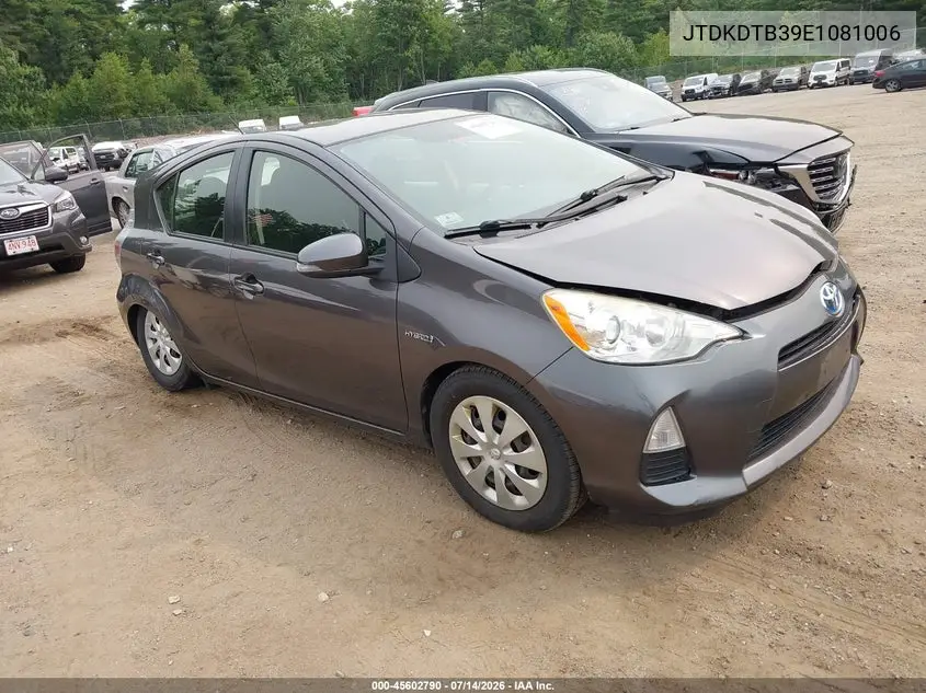 2014 Toyota Prius C Two VIN: JTDKDTB39E1081006 Lot: 45602790