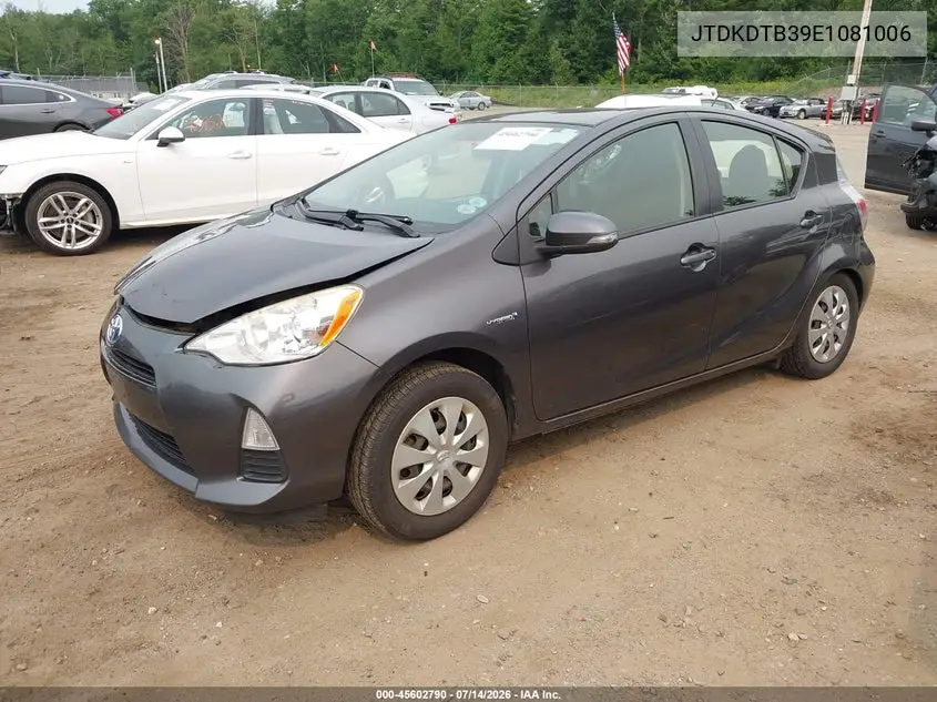 2014 Toyota Prius C Two VIN: JTDKDTB39E1081006 Lot: 45602790