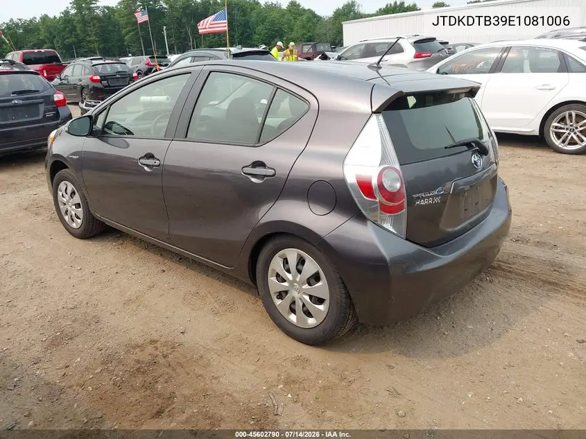 2014 Toyota Prius C Two VIN: JTDKDTB39E1081006 Lot: 45602790