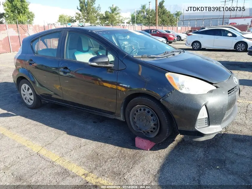 2014 Toyota Prius C One VIN: JTDKDTB39E1063735 Lot: 45606026