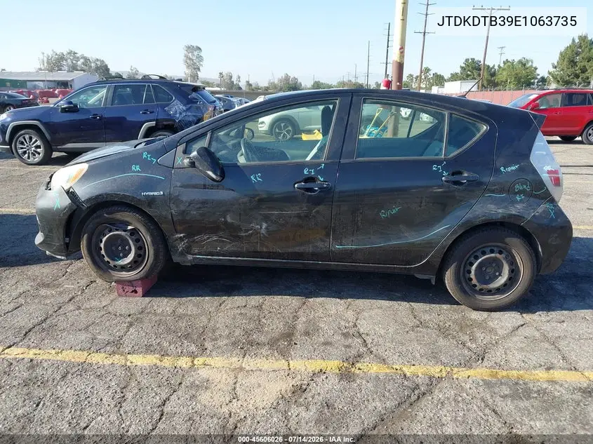 2014 Toyota Prius C One VIN: JTDKDTB39E1063735 Lot: 45606026