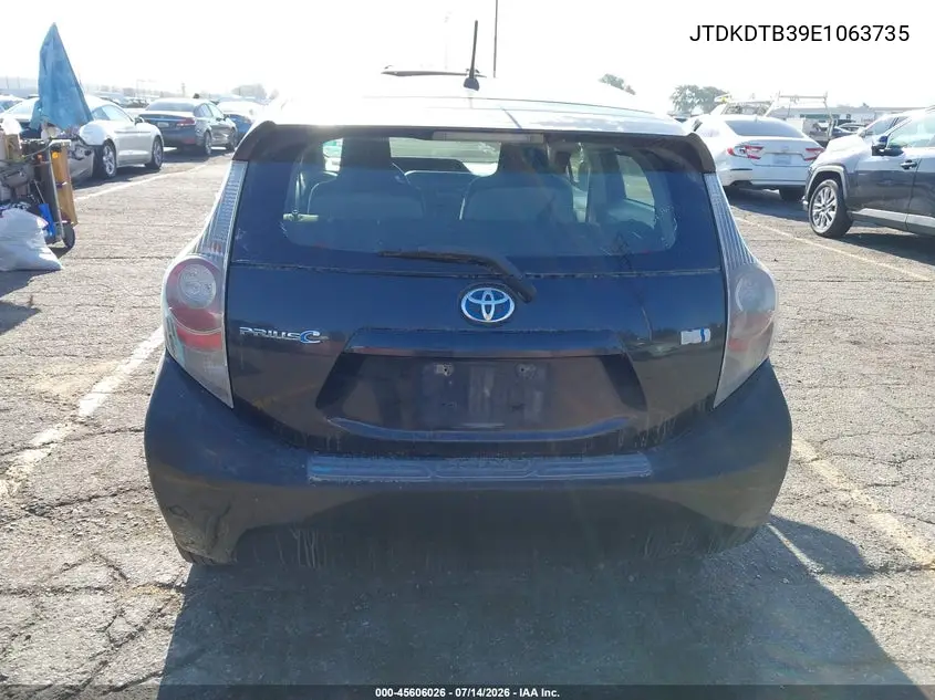 2014 Toyota Prius C One VIN: JTDKDTB39E1063735 Lot: 45606026