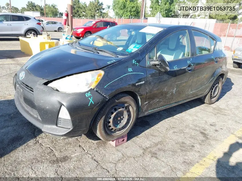 2014 Toyota Prius C One VIN: JTDKDTB39E1063735 Lot: 45606026