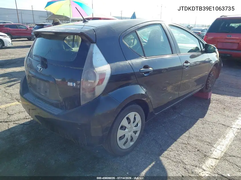 2014 Toyota Prius C One VIN: JTDKDTB39E1063735 Lot: 45606026