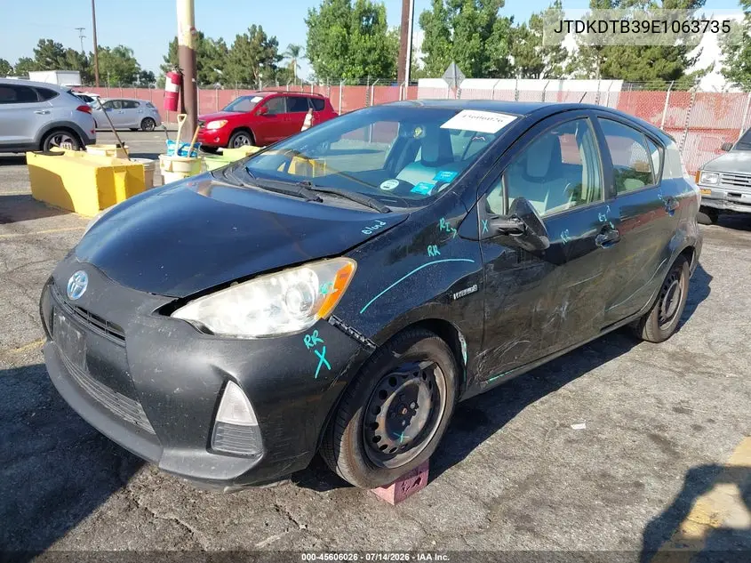 2014 Toyota Prius C One VIN: JTDKDTB39E1063735 Lot: 45606026