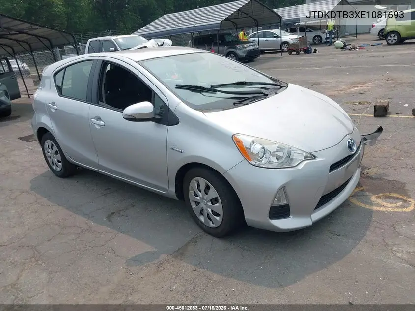 2014 Toyota Prius C Two VIN: JTDKDTB3XE1081693 Lot: 45612053