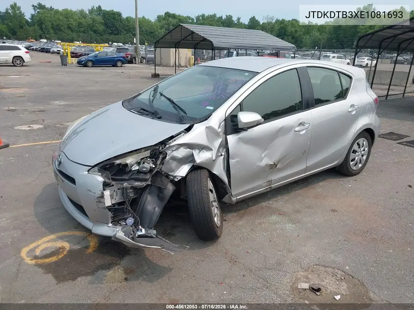 2014 Toyota Prius C Two VIN: JTDKDTB3XE1081693 Lot: 45612053