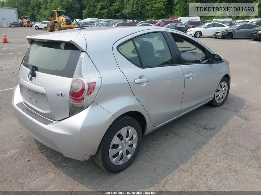 2014 Toyota Prius C Two VIN: JTDKDTB3XE1081693 Lot: 45612053