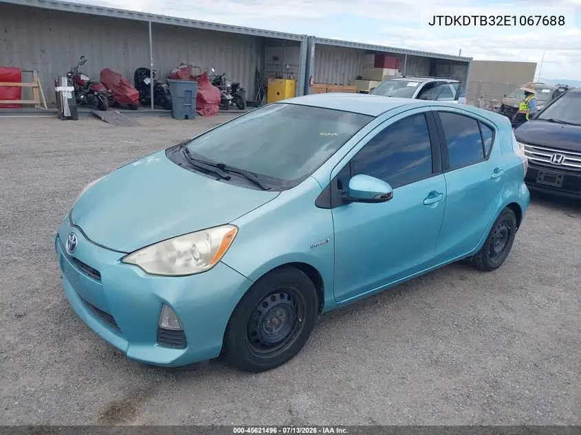 2014 Toyota Prius C One VIN: JTDKDTB32E1067688 Lot: 45621496