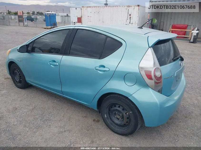 2014 Toyota Prius C One VIN: JTDKDTB32E1067688 Lot: 45621496